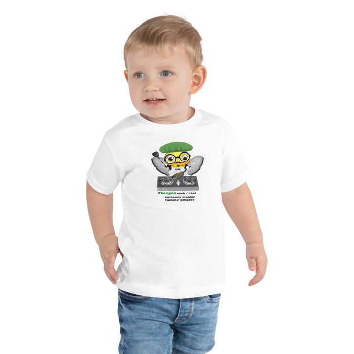 Boy Bee Collection Cute VEGAN BEE CHEF Toddler Short Sleeve Tee