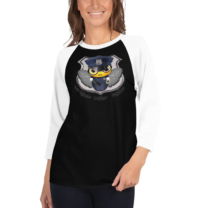 Cute COP / POLICE BEE 3/4 sleeve raglan shirt