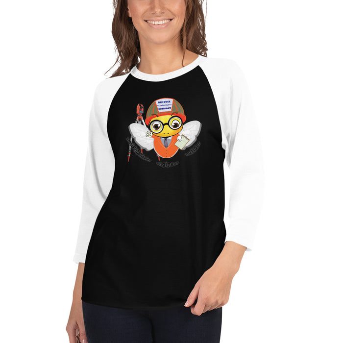 Cute FIREFIGHTER BEE 3/4 sleeve raglan shirt