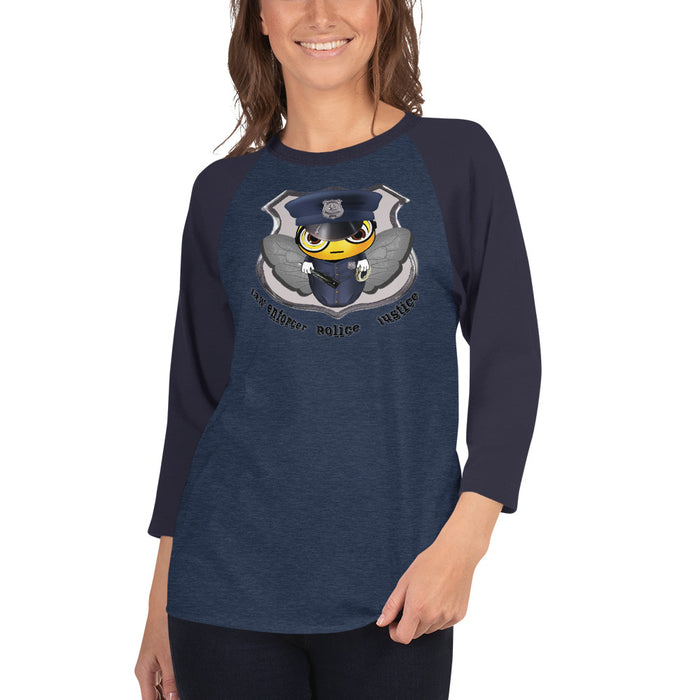 Cute COP / POLICE BEE 3/4 sleeve raglan shirt