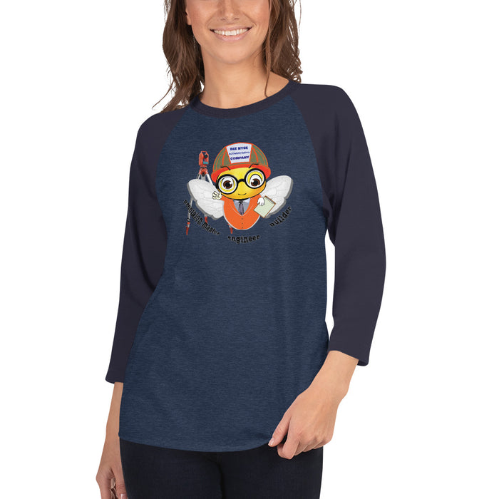 Cute FIREFIGHTER BEE 3/4 sleeve raglan shirt