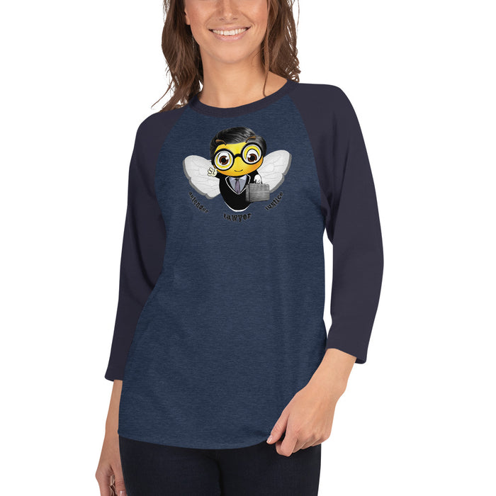 Cute LAWYER / ATTORNEY BEE 3/4 sleeve raglan shirt