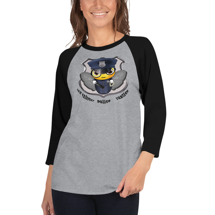 Cute COP / POLICE BEE 3/4 sleeve raglan shirt