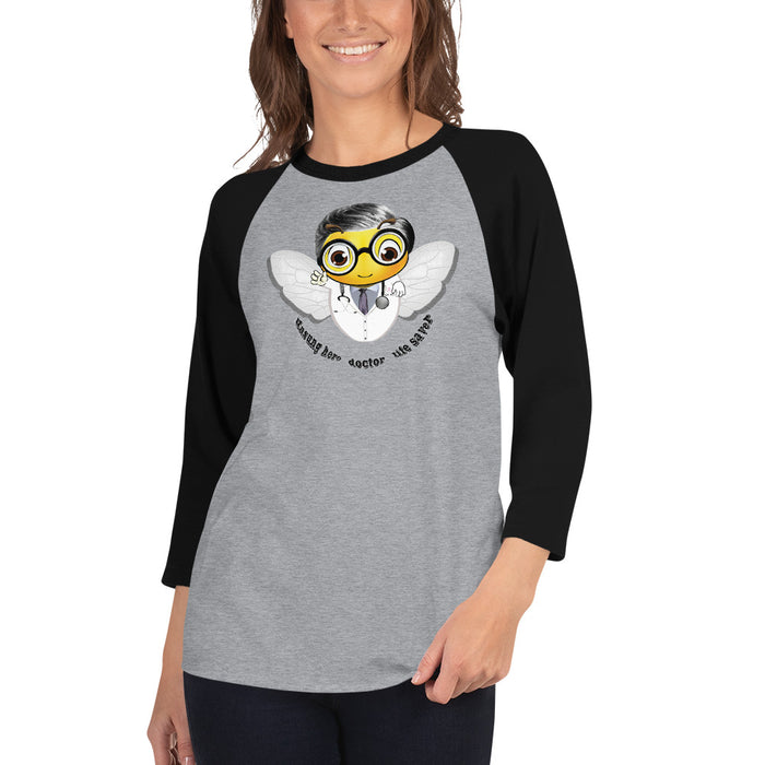 Cute DOCTOR / MEDICO BEE 3/4 sleeve raglan shirt