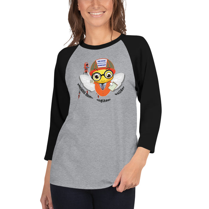 Cute ENGINEER / INGENIERO BEE 3/4 sleeve raglan shirt