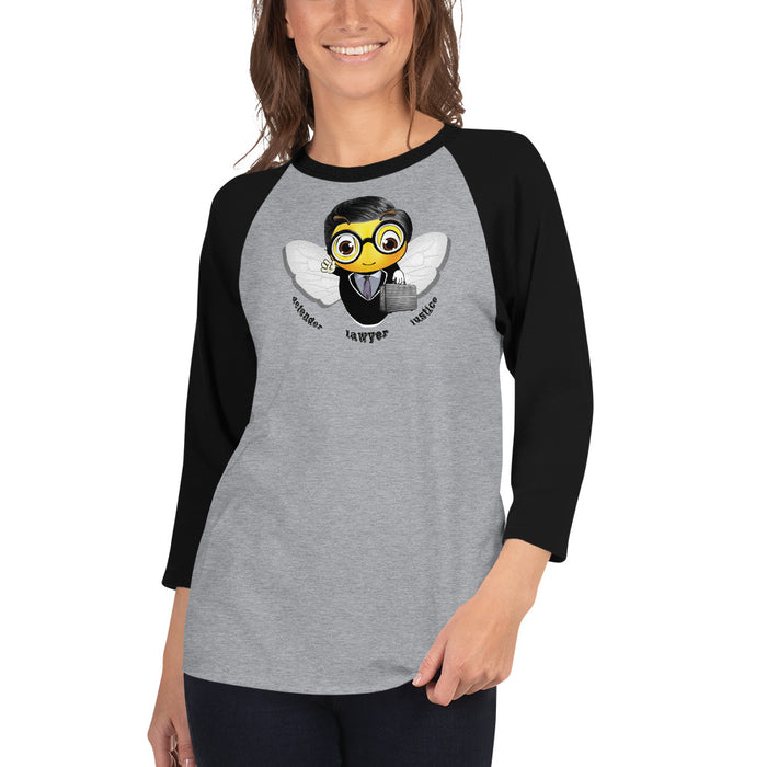 Cute LAWYER / ATTORNEY BEE 3/4 sleeve raglan shirt