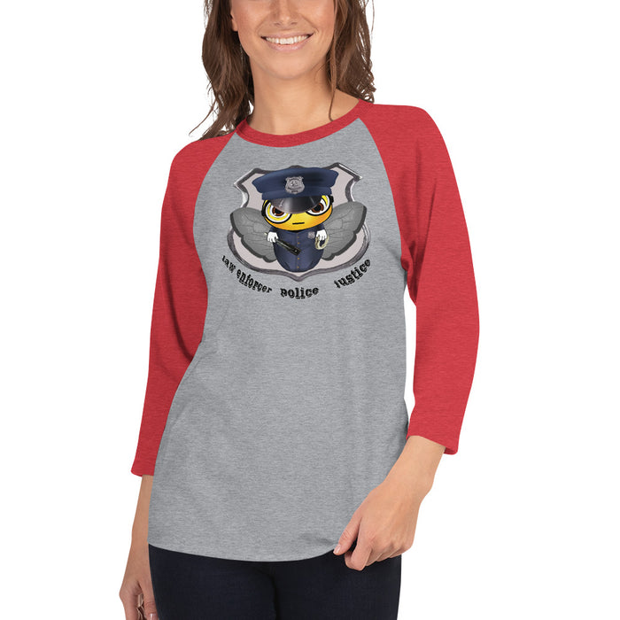 Cute COP / POLICE BEE 3/4 sleeve raglan shirt