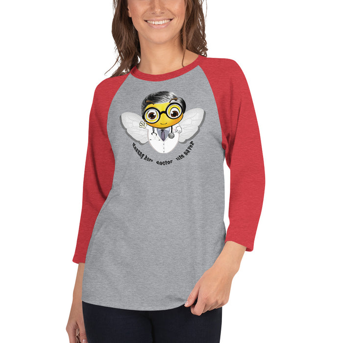 Cute DOCTOR / MEDICO BEE 3/4 sleeve raglan shirt