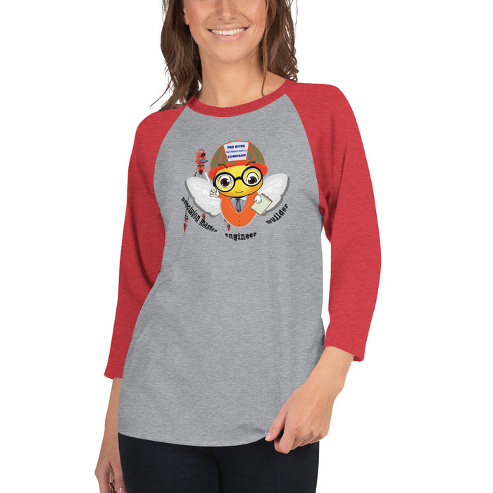 Cute FIREFIGHTER BEE 3/4 sleeve raglan shirt