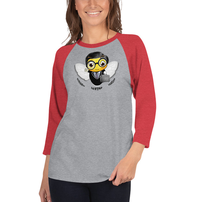 Cute LAWYER / ATTORNEY BEE 3/4 sleeve raglan shirt