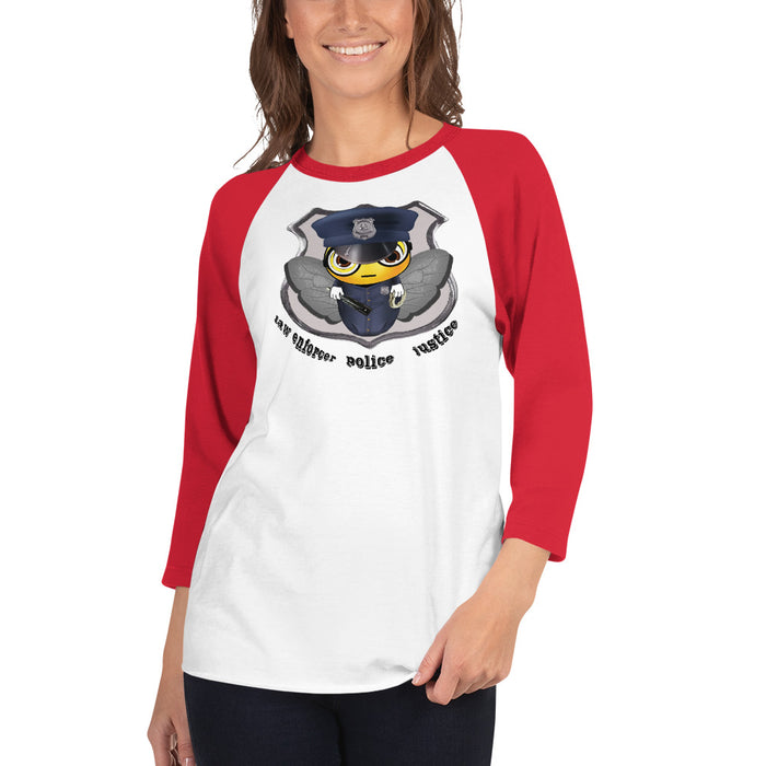 Cute COP / POLICE BEE 3/4 sleeve raglan shirt