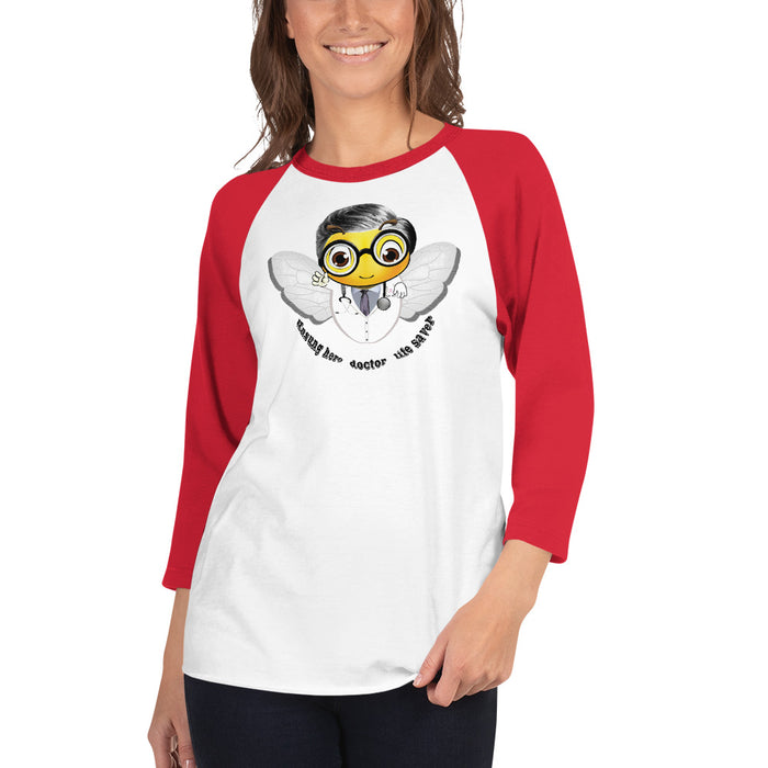 Cute DOCTOR / MEDICO BEE 3/4 sleeve raglan shirt