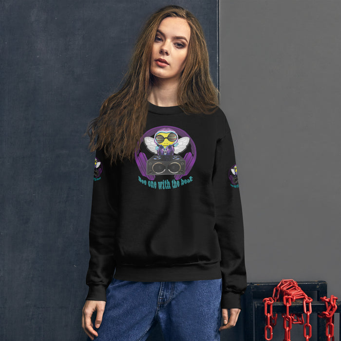 Cool & Cute BEE 1 WITH THE BEAT PURPLE Unisex Sweatshirt