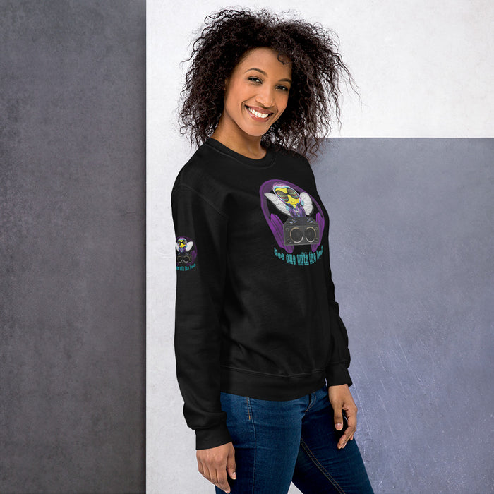 Cool & Cute BEE 1 WITH THE BEAT PURPLE Unisex Sweatshirt