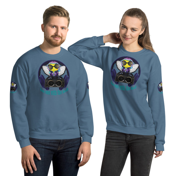 Cool & Cute BLUE BEE 1 WITH THE BEAT Unisex Sweatshirt