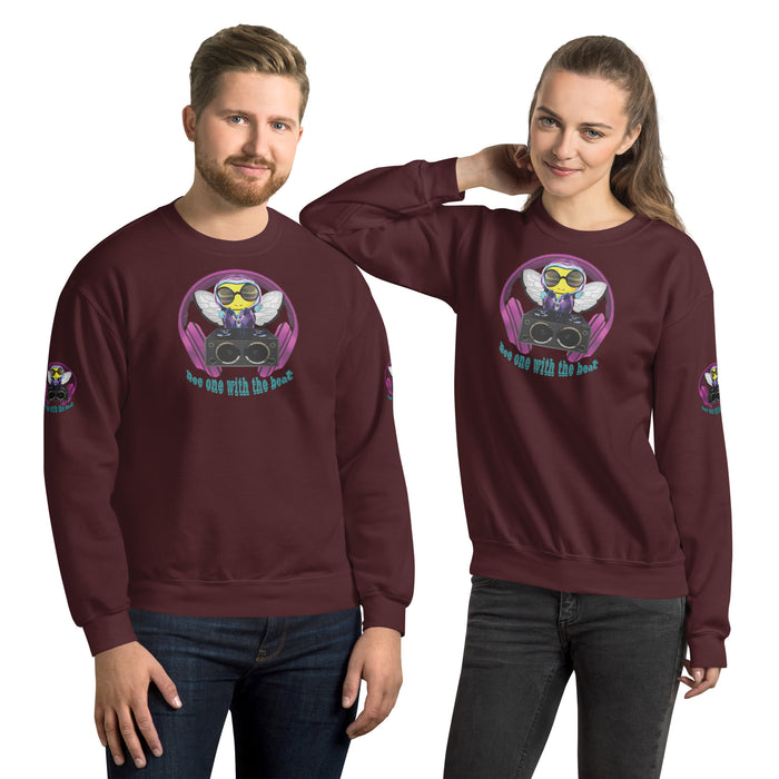 Cool & Cute PINK BEE 1 WITH THE BEAT Unisex Sweatshirt