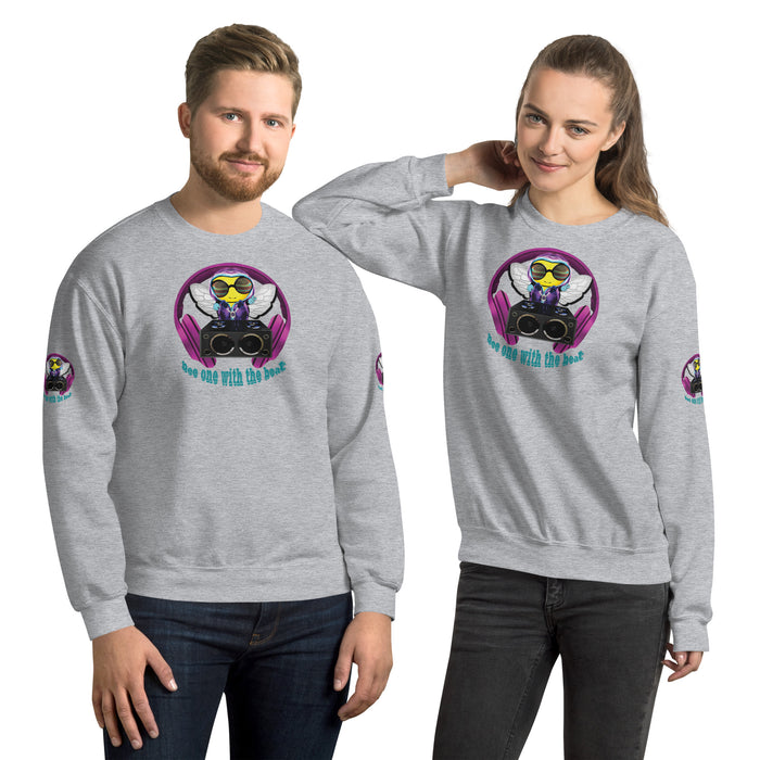 Cool & Cute PINK BEE 1 WITH THE BEAT Unisex Sweatshirt