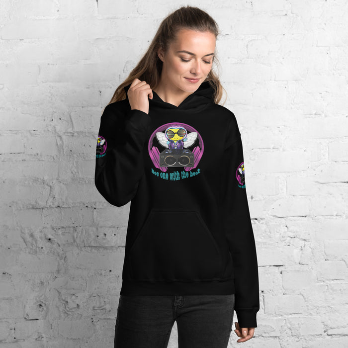 Cool & Cute PINK BEE 1 WITH THE BEAT Unisex Hoodie