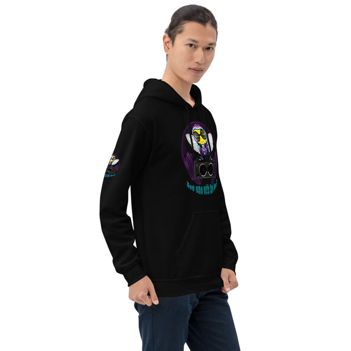 Cool & Cute PURPLE BEE 1 WITH THE BEAT Unisex Hoodie