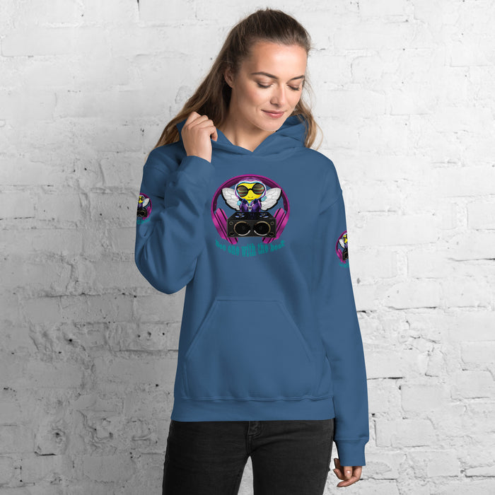 Cool & Cute PINK BEE 1 WITH THE BEAT Unisex Hoodie