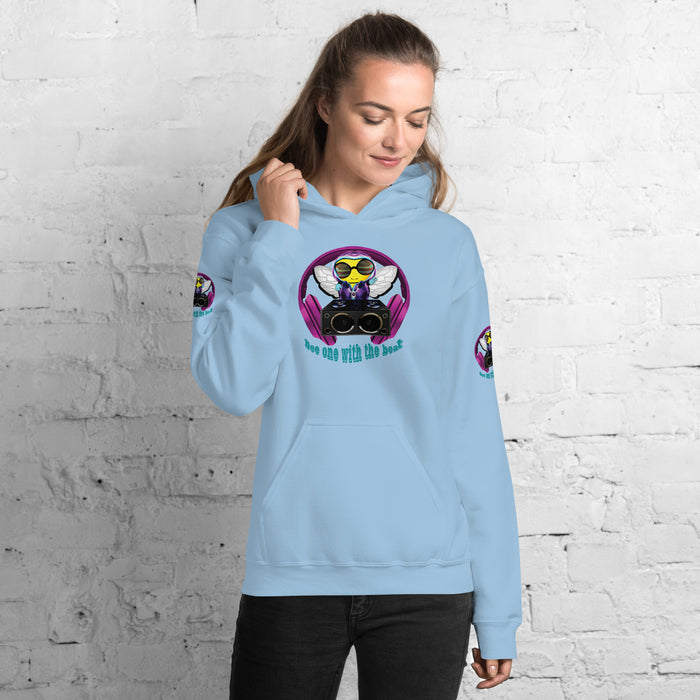 Cool & Cute PINK BEE 1 WITH THE BEAT Unisex Hoodie