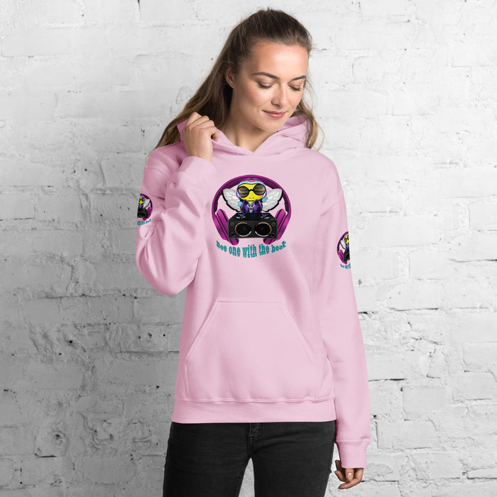 Cool & Cute PINK BEE 1 WITH THE BEAT Unisex Hoodie