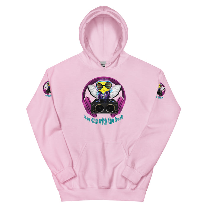 Cool & Cute PINK BEE 1 WITH THE BEAT Unisex Hoodie