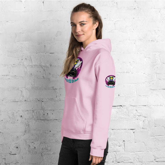 Cool & Cute PINK BEE 1 WITH THE BEAT Unisex Hoodie