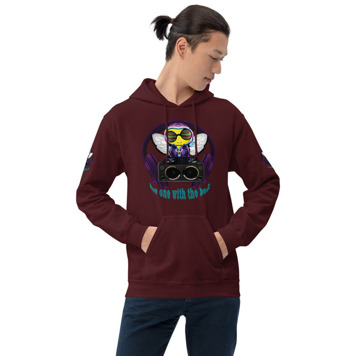 Cool & Cute PURPLE BEE 1 WITH THE BEAT Unisex Hoodie