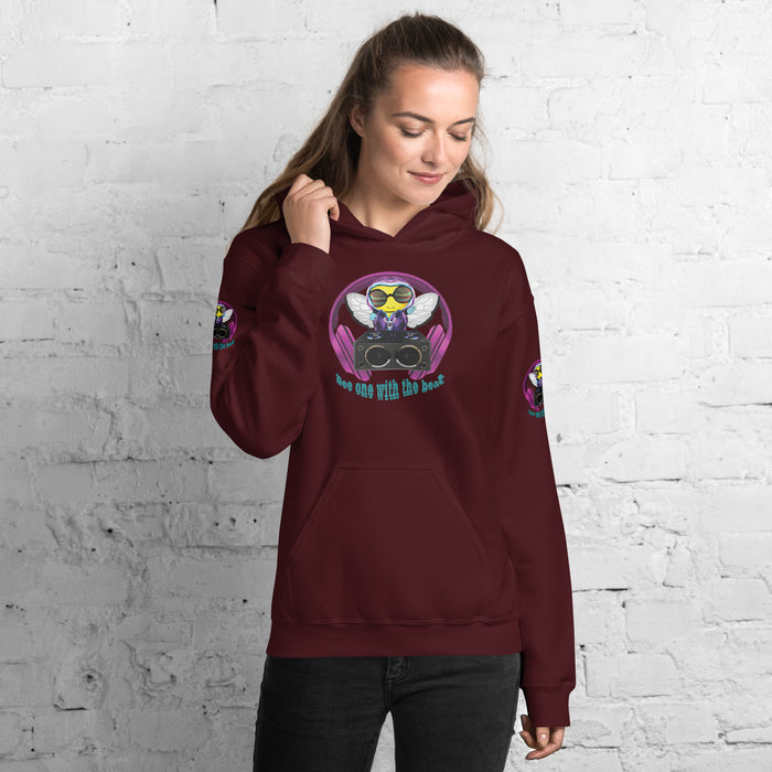 Cool & Cute PINK BEE 1 WITH THE BEAT Unisex Hoodie