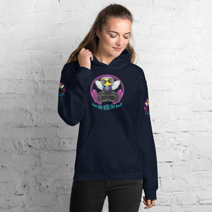 Cool & Cute PINK BEE 1 WITH THE BEAT Unisex Hoodie