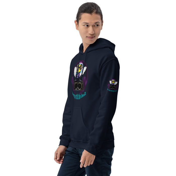 Cool & Cute PURPLE BEE 1 WITH THE BEAT Unisex Hoodie