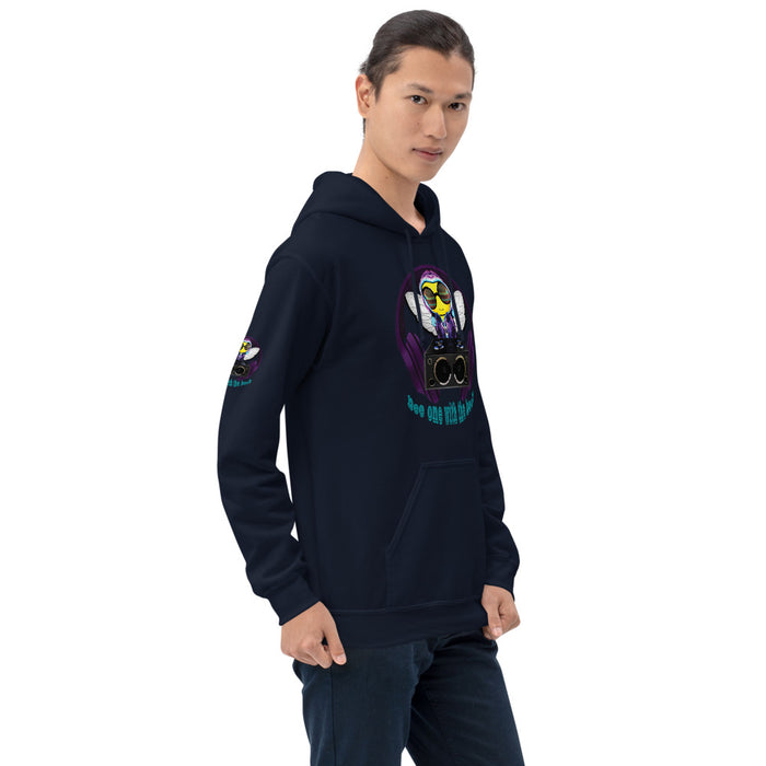 Cool & Cute PURPLE BEE 1 WITH THE BEAT Unisex Hoodie