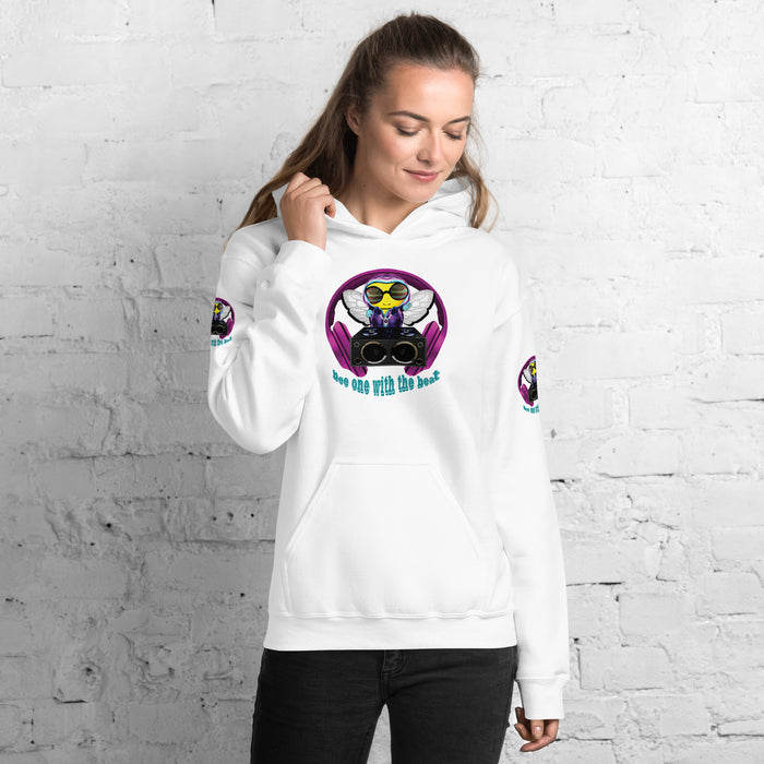 Cool & Cute PINK BEE 1 WITH THE BEAT Unisex Hoodie