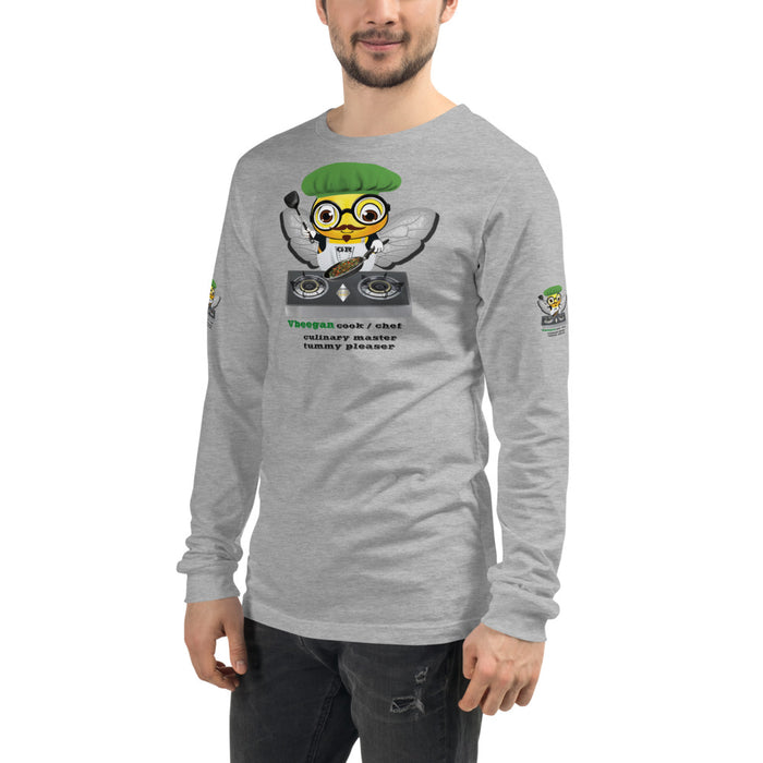 Cute VEGAN BEE CHEF Unisex Long Sleeve Tee