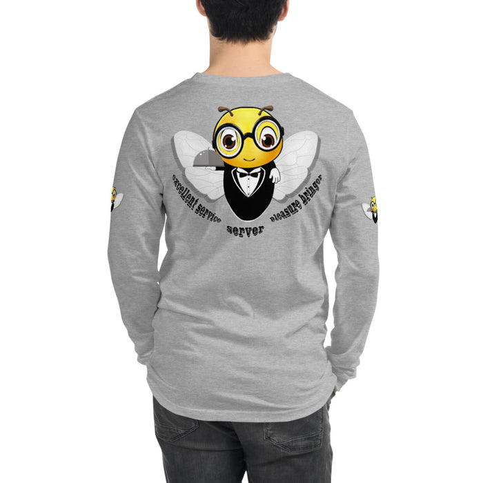 Cute WAITER / SERVER BEE Unisex Long Sleeve Tee