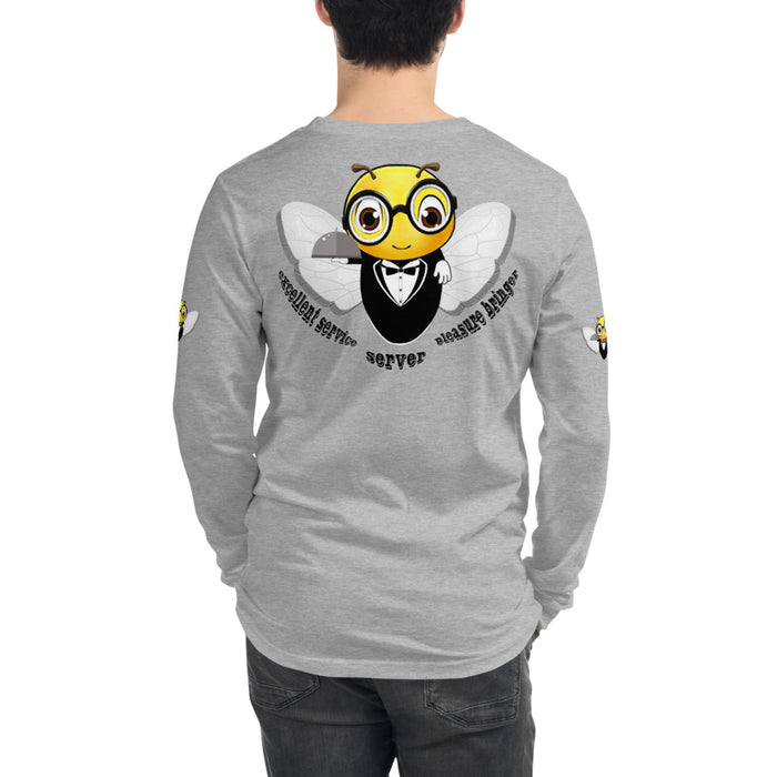 Cute WAITER / SERVER BEE Unisex Long Sleeve Tee