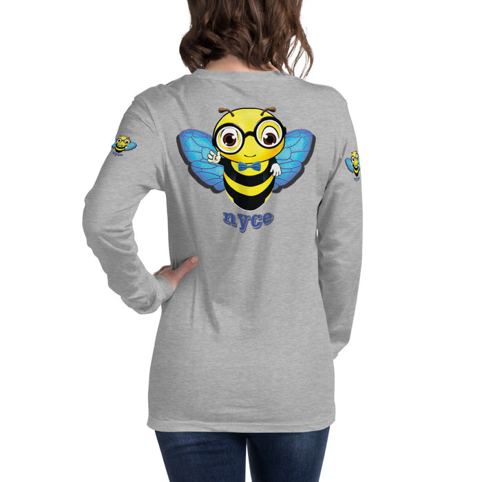 Cute blue BEE NYCE Unisex Long Sleeve Tee