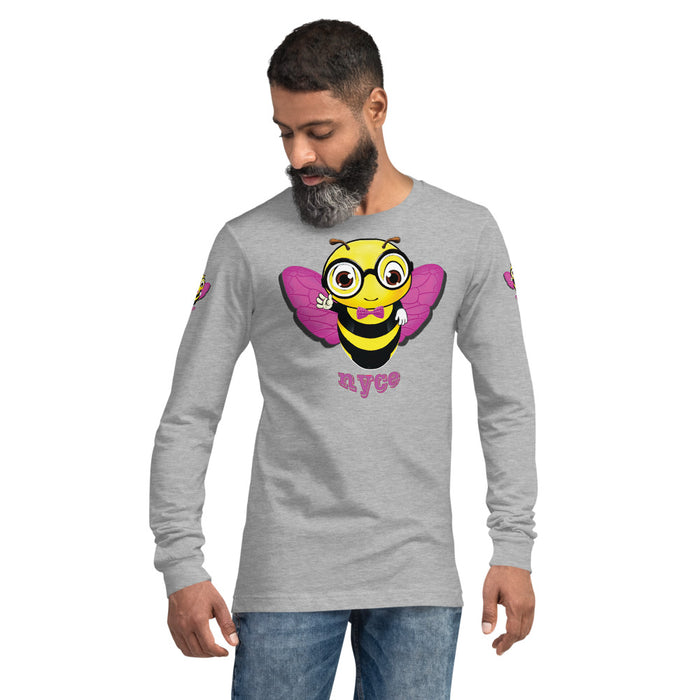 Cute pink BEE NYCE Unisex Long Sleeve Tee