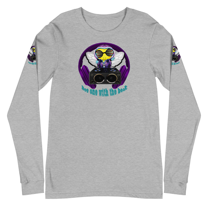 Cool & Cute BEE 1 WITH THE BEAT PURPLE Unisex Long Sleeve Tee