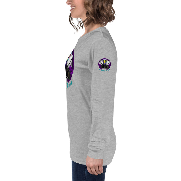 Cool & Cute PURPLE BEE 1 WITH THE BEAT Unisex Long Sleeve Tee