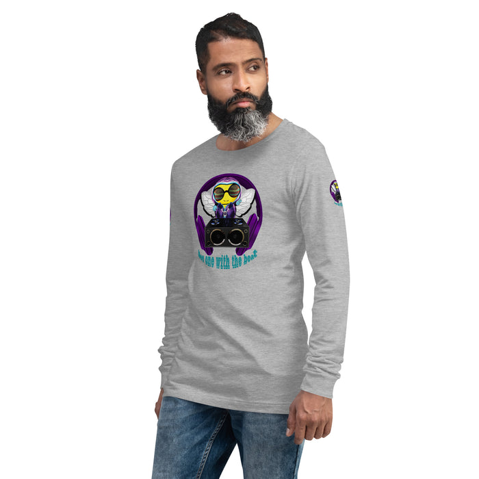 Cool & Cute PURPLE BEE 1 WITH THE BEAT Unisex Long Sleeve Tee