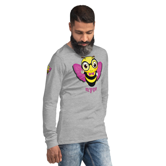 Cute pink BEE NYCE Unisex Long Sleeve Tee