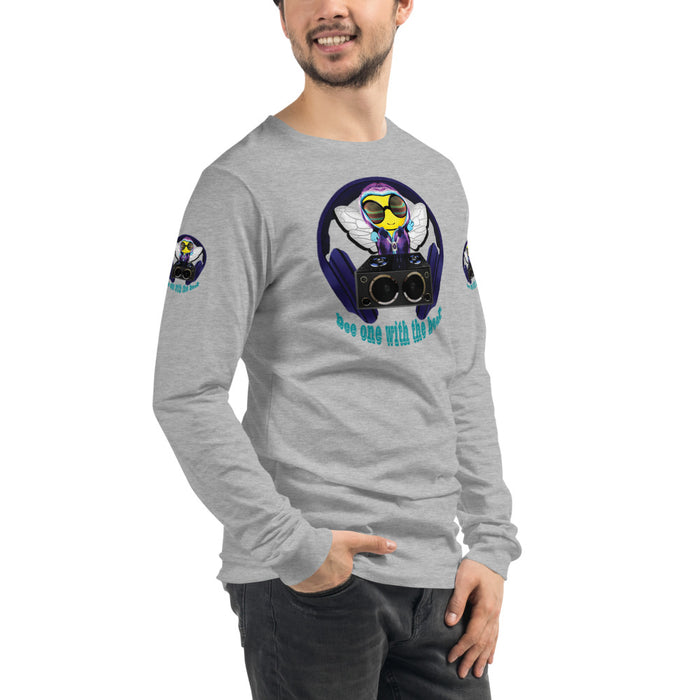 Cool & Cute BLUE BEE 1 WITH THE BEAT Unisex Long Sleeve Tee