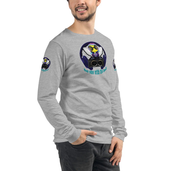 Cool & Cute BLUE BEE 1 WITH THE BEAT Unisex Long Sleeve Tee