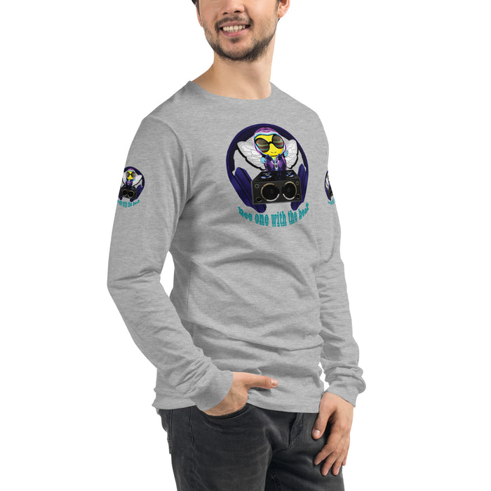 Cool & Cute BLUE BEE 1 WITH THE BEAT Unisex Long Sleeve Tee