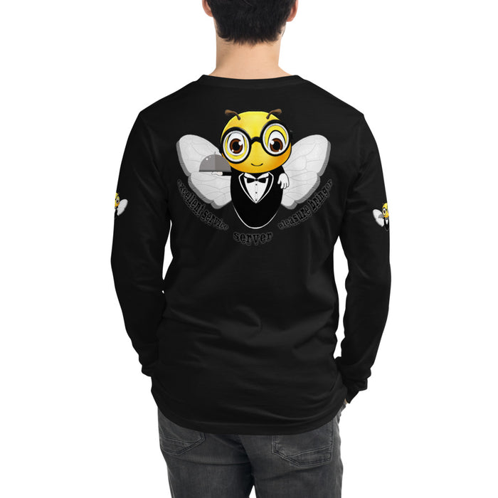 Cute WAITER / SERVER BEE Unisex Long Sleeve Tee