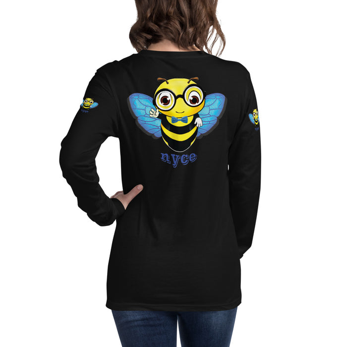 Cute blue BEE NYCE Unisex Long Sleeve Tee