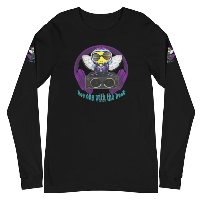 Cool & Cute PURPLE BEE 1 WITH THE BEAT Unisex Long Sleeve Tee