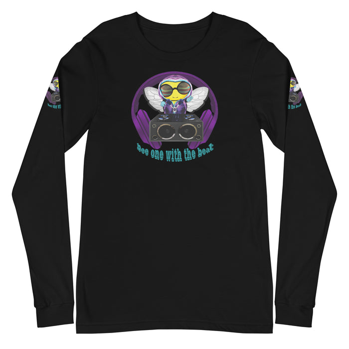 Cool & Cute BEE 1 WITH THE BEAT PURPLE Unisex Long Sleeve Tee